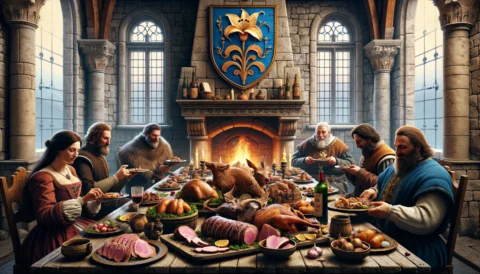 Srebrenik 1339 na dvoru - ilustracija