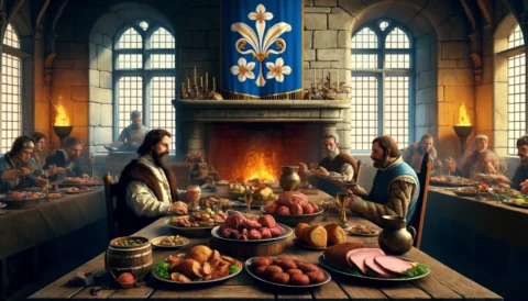 Srebrenik 1339 na dvoru - ilustracija