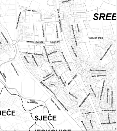Nazivi ulica u Srebreniku - centar