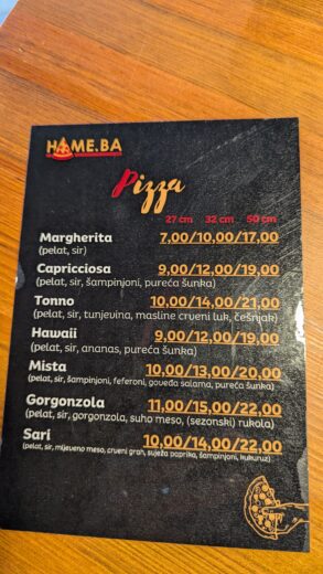 Hame.Ba - Jelovnik