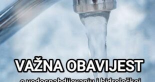 Obavijest o situaciji s vodosnabdijevanjem u Srebreniku