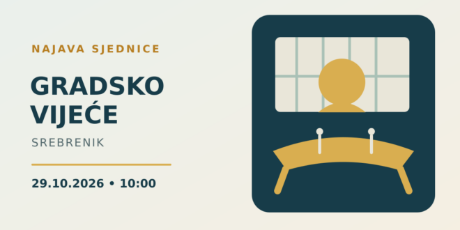 Ilustracija uz najavu 20. redovne sjednice Gradskog vijeća Srebrenik.