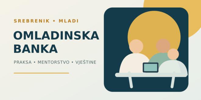 Ilustracija uz poziv Omladinske banke Srebrenik za mlade asistente.